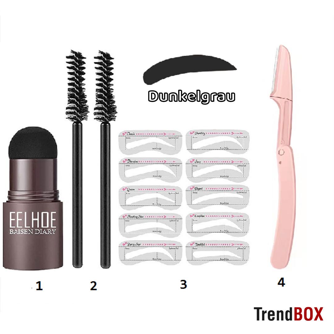 -40% Augenbrauen Schablone Set Augenbrauen Make-up TrendBOX Dunkelgrau  