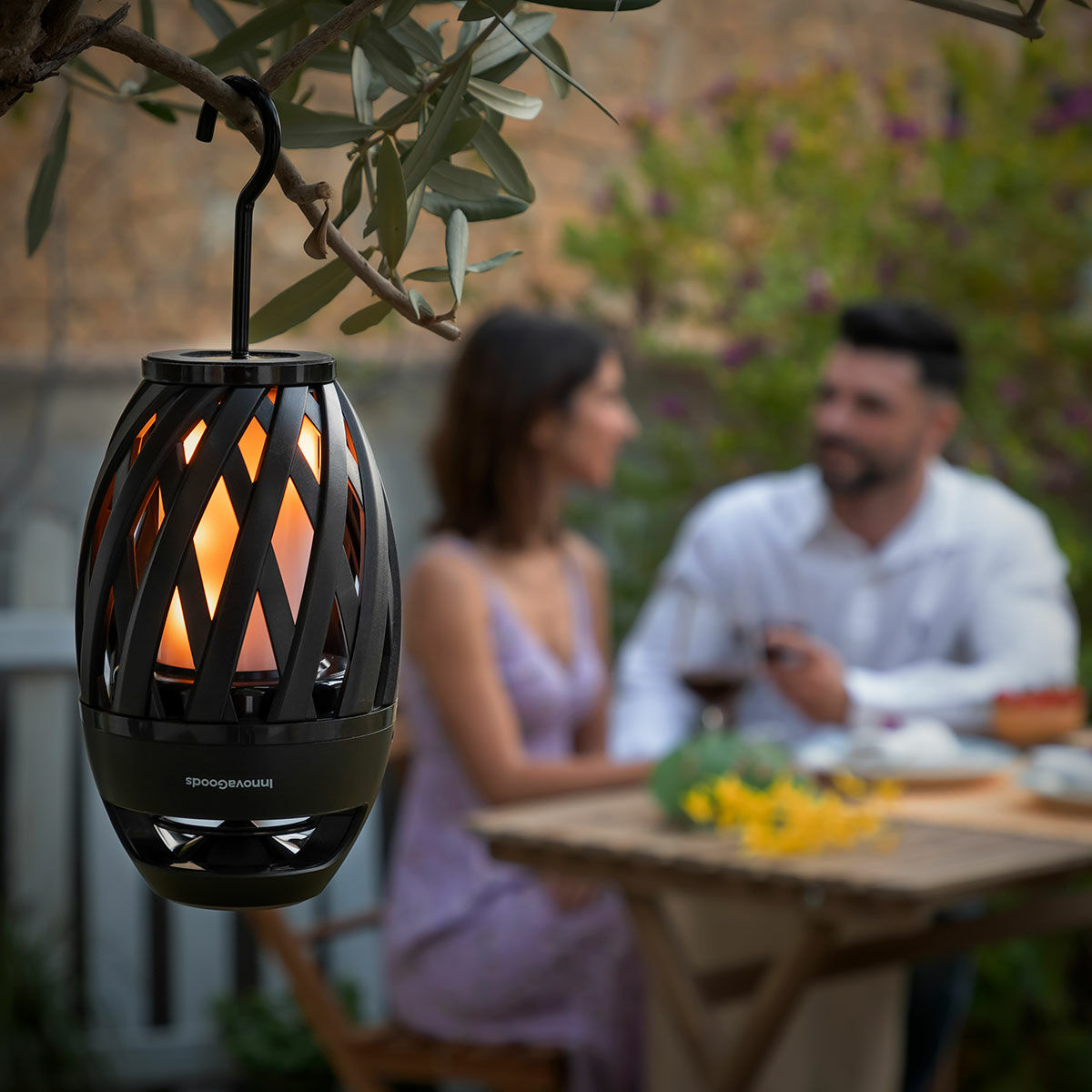 Kabelloser Lautsprecher mit LED-Flammeneffekt Garten, Außen-Dekoration InnovaGoods   