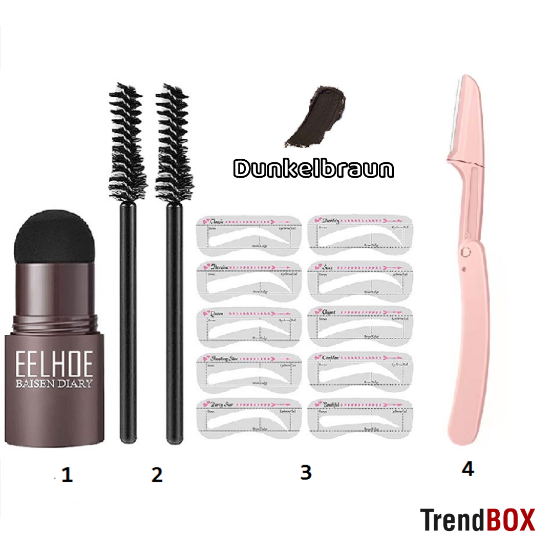 -40% Augenbrauen Schablone Set Augenbrauen Make-up TrendBOX Dunkelbraun  