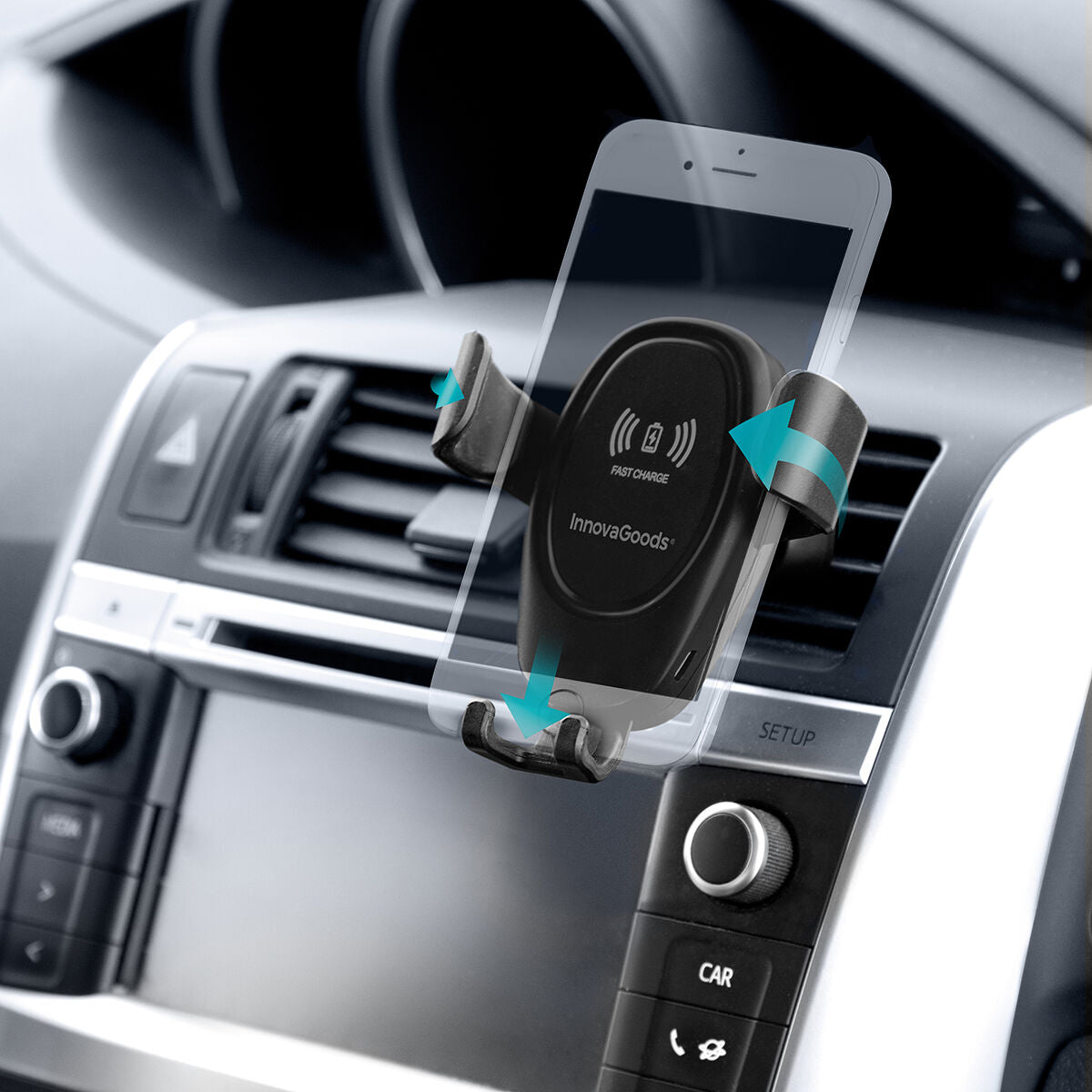 Auto-Handyhalterung mit kabellosem Ladegerät Elektronik, Mobile Kommunikation und Zubehör InnovaGoods   