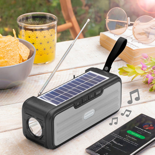 Kabelloser Solar-Lautsprecher mit LED-Taschenlampe Elektronik, Mobile Kommunikation und Zubehör InnovaGoods   